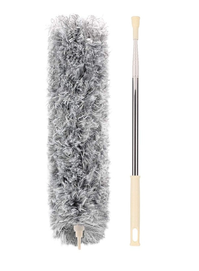 MOUCHOT Microfiber Duster for Cleaning with Telescoping Extension Pole, Extra Long 100 inches, Extendable Dusters for High Ceiling Fan, Baseboards, Cars, Vents(Gray) - Image 1